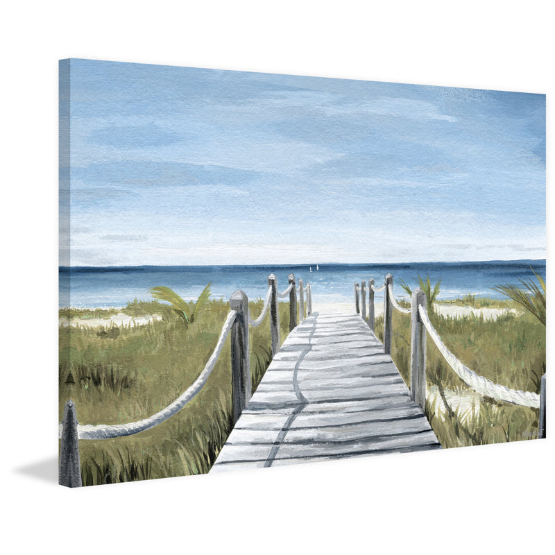 Highland Dunes Roped Pathway Wrapped Canvas Painting Print Wayfair